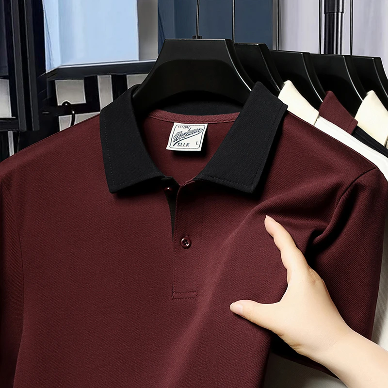 2025新款男士短袖Polo衫商务休闲透气夏季翻领t恤百搭上衣薄款