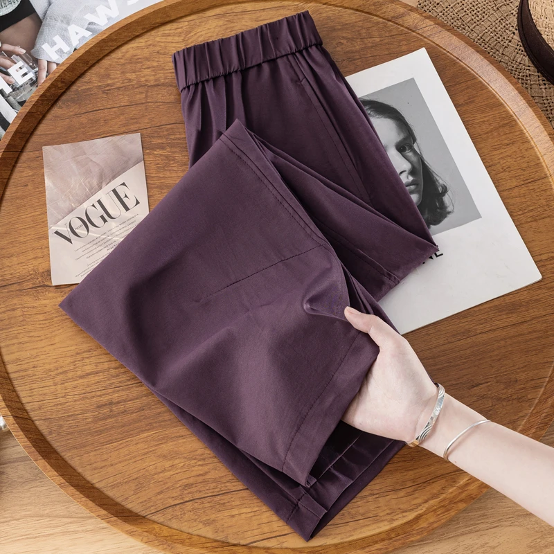 九分休闲弯刀裤女夏季薄款2025新款高腰显瘦垂感小个子直筒哈伦裤