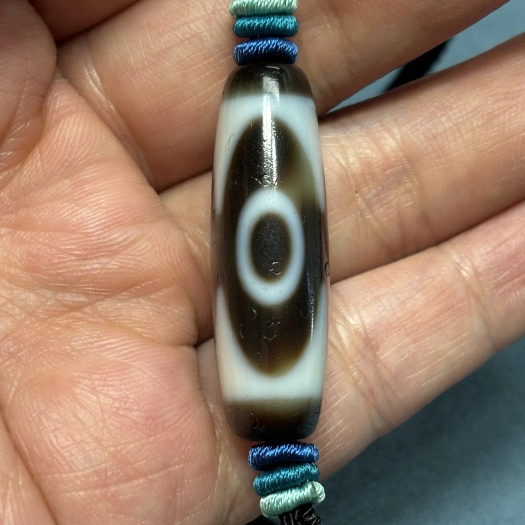 藏式镶蚀三眼珠锁骨链台珠