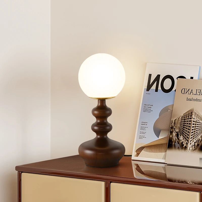 中古台灯玻璃免接电装饰台灯卧室床头书房高级感充电书桌创意台灯