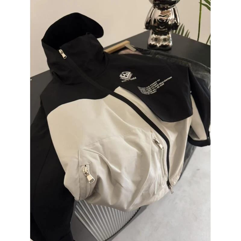 411116《现》优选韩版儿童时尚春款休闲冲锋衣拼色潮流外套