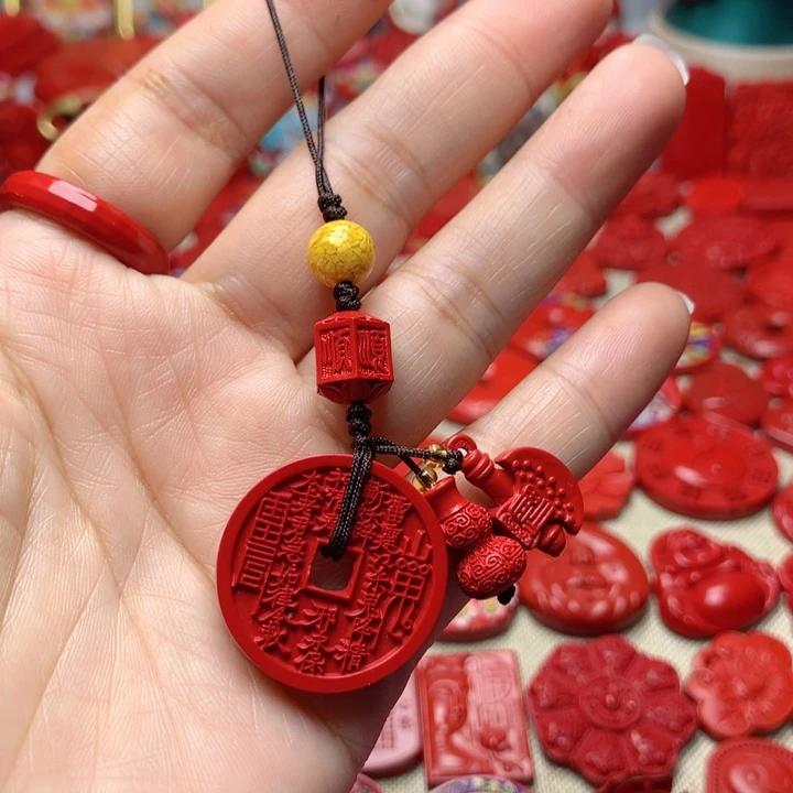 天然辰砂工艺品朱砂手机坠
