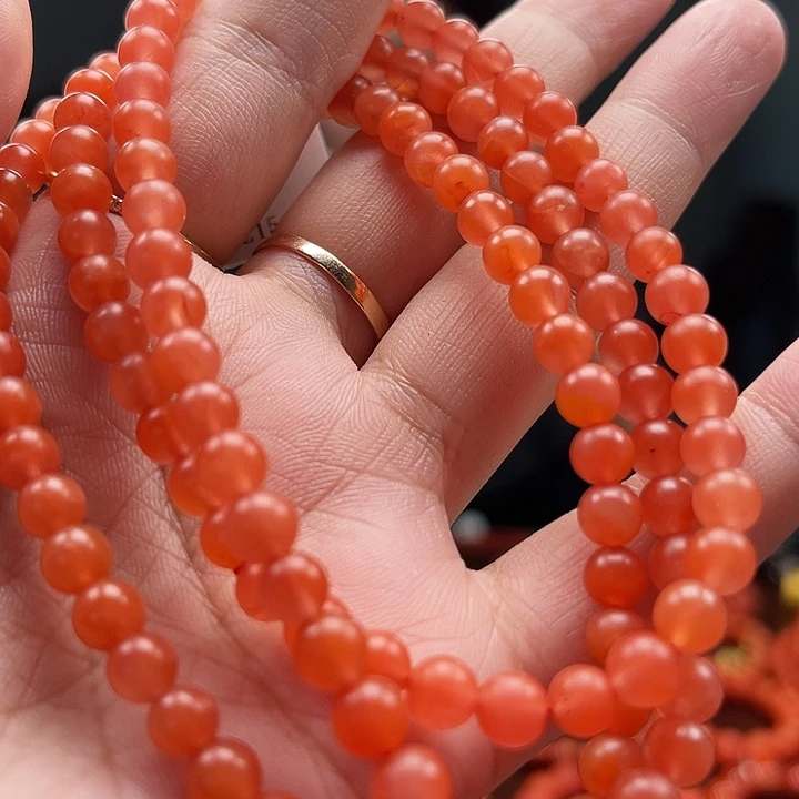 南红玛瑙未镶嵌保山哑光圆珠多圈5mm