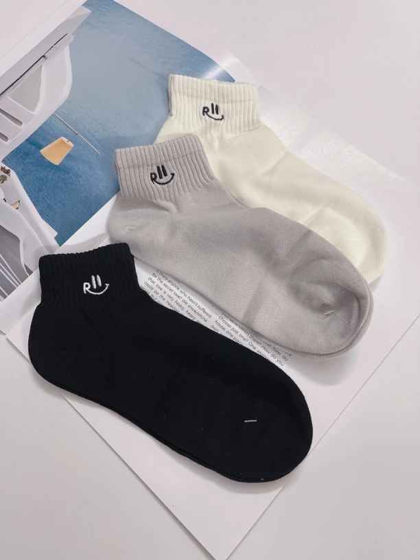 高品质秋冬纯棉防臭低帮笑脸款