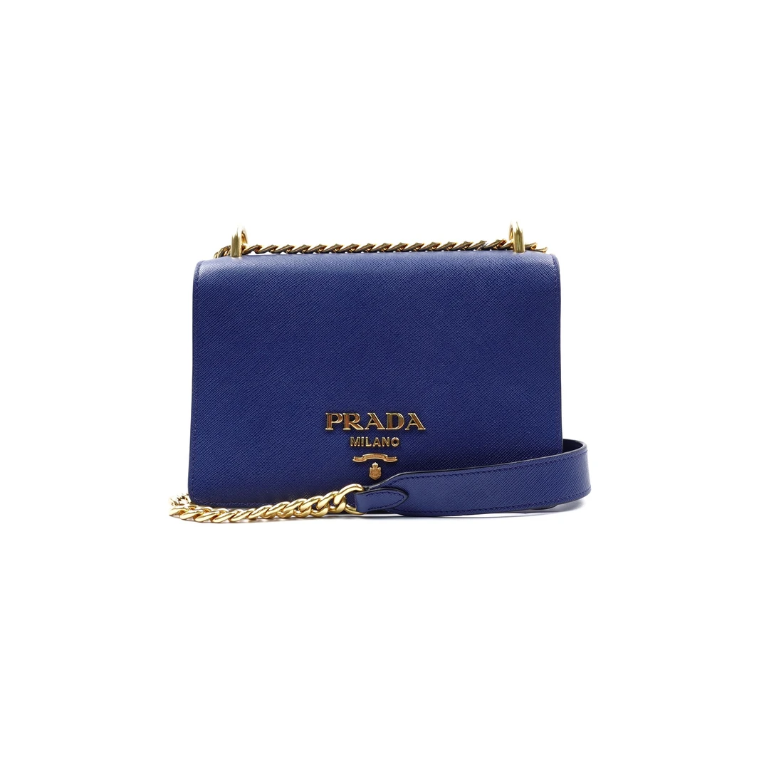 95新 Prada/普拉达 蓝金色单肩斜挎包T10155888