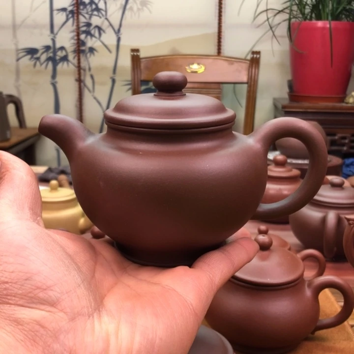 紫砂茶壶老紫泥掇只壶