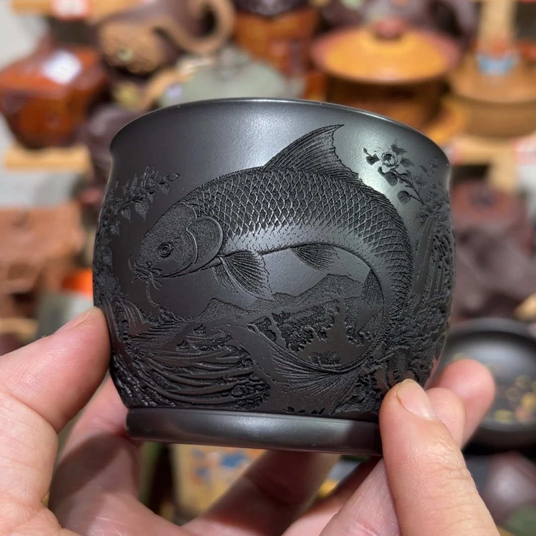 紫砂茶杯宜兴紫砂主人杯