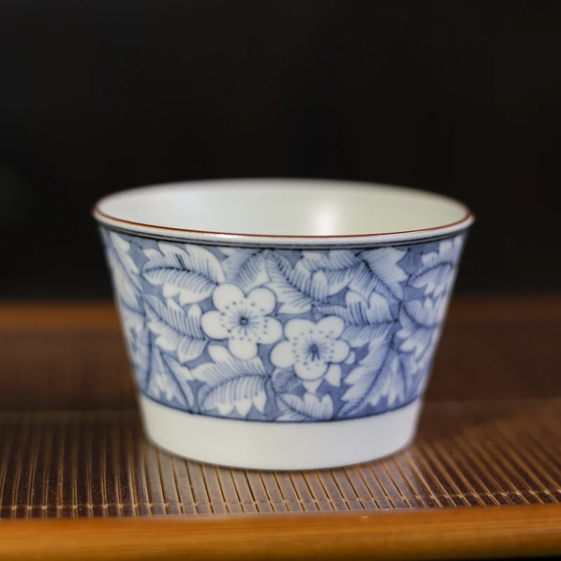 【非遗东方】蓝地繁花猪口杯160ml（新墨冉0330）