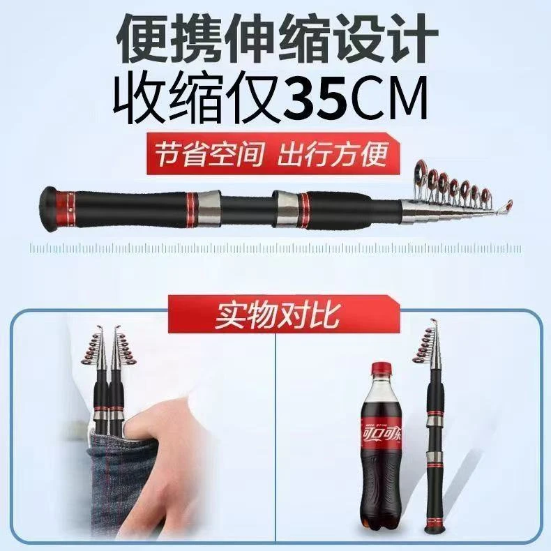 路亚竿便携迷你路滑套装伸缩超短抛投竿海竿