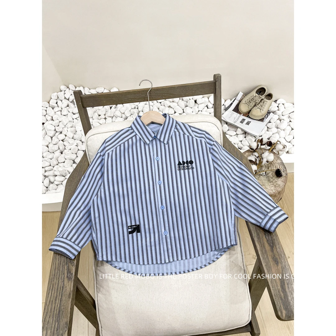 【现现】童装男童衬衫休闲潮酷2025春秋新款儿童长袖外套MMY81818