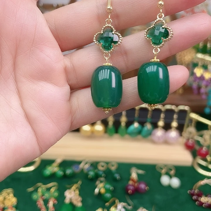 合金耳饰玛瑙/玉髓