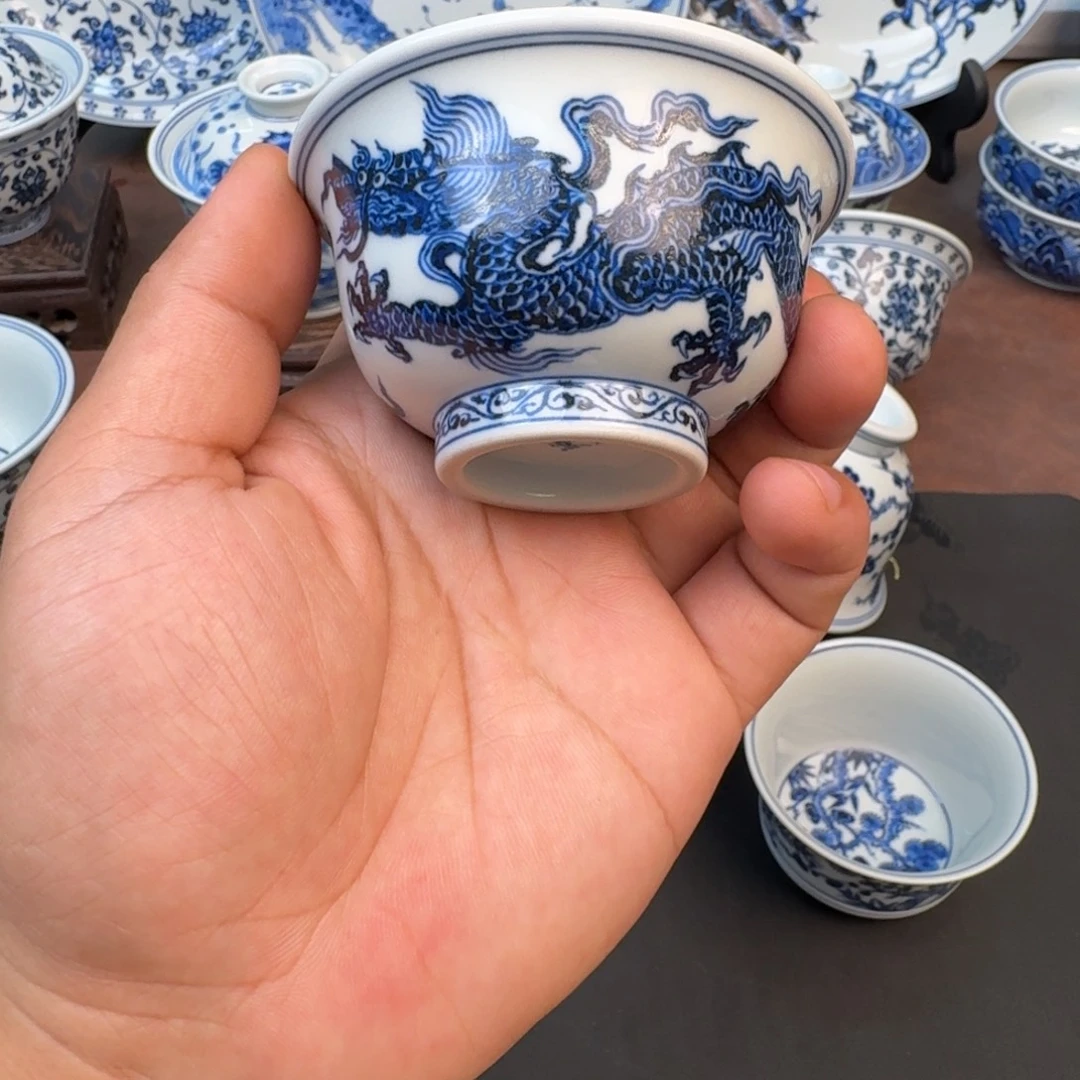 摆件小压手龙纹手绘