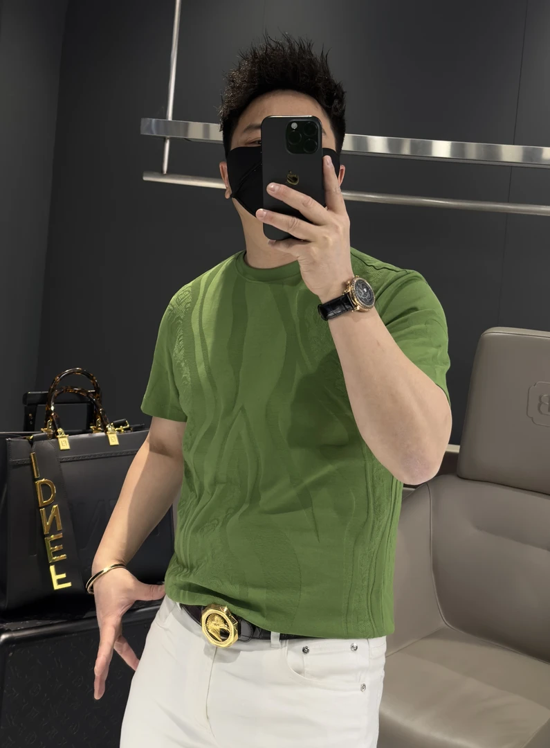 【马哥严选】2025新款夏季针织男薄款痞帅风修身短袖t恤