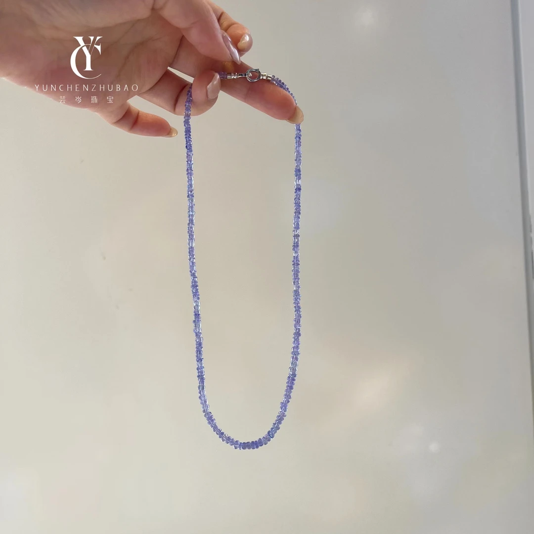 坦桑石小算盘珠项链