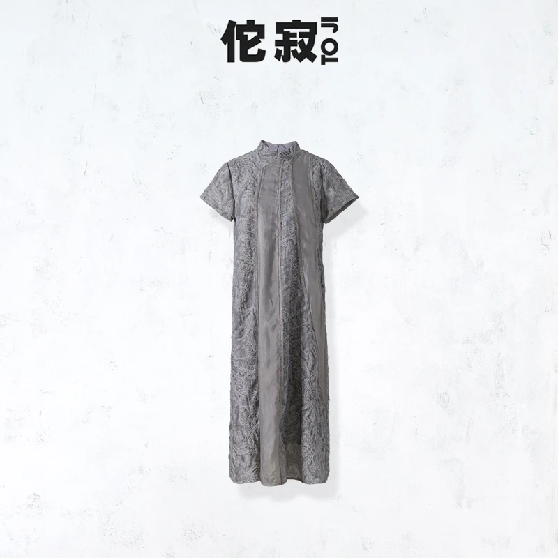 TOJI 佗寂【花有裳】25春夏中式立领繁工刺绣拼接连衣裙 #ADO2L038