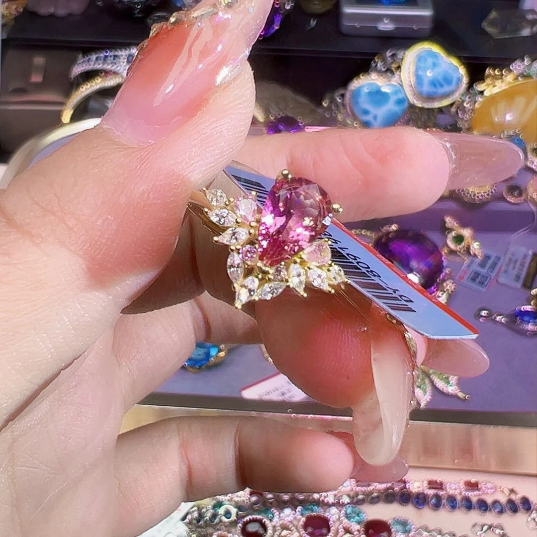 碧玺天然银S925镶嵌碧玺