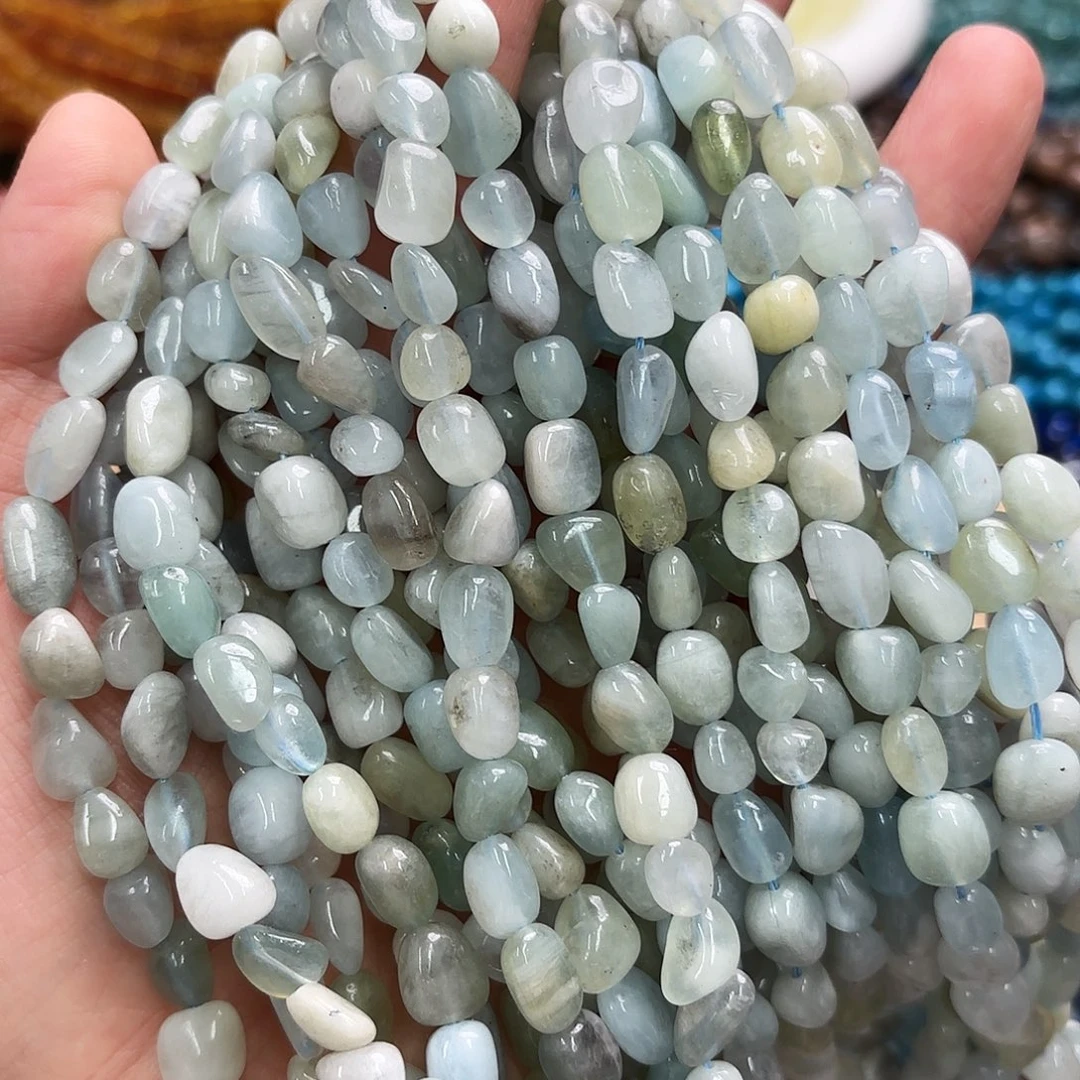 玛瑙/玉髓未镶嵌珠宝半成品6-8海蓝宝随行一条