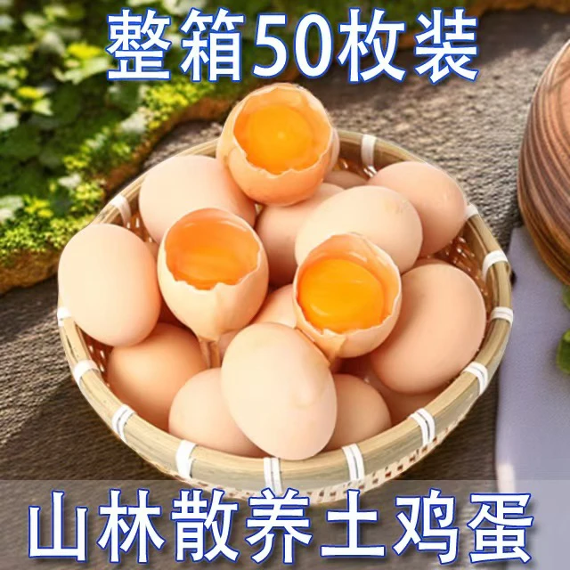 【50枚】正宗山林散养初生蛋土鸡蛋整箱农家新鲜草鸡蛋五谷杂粮蛋