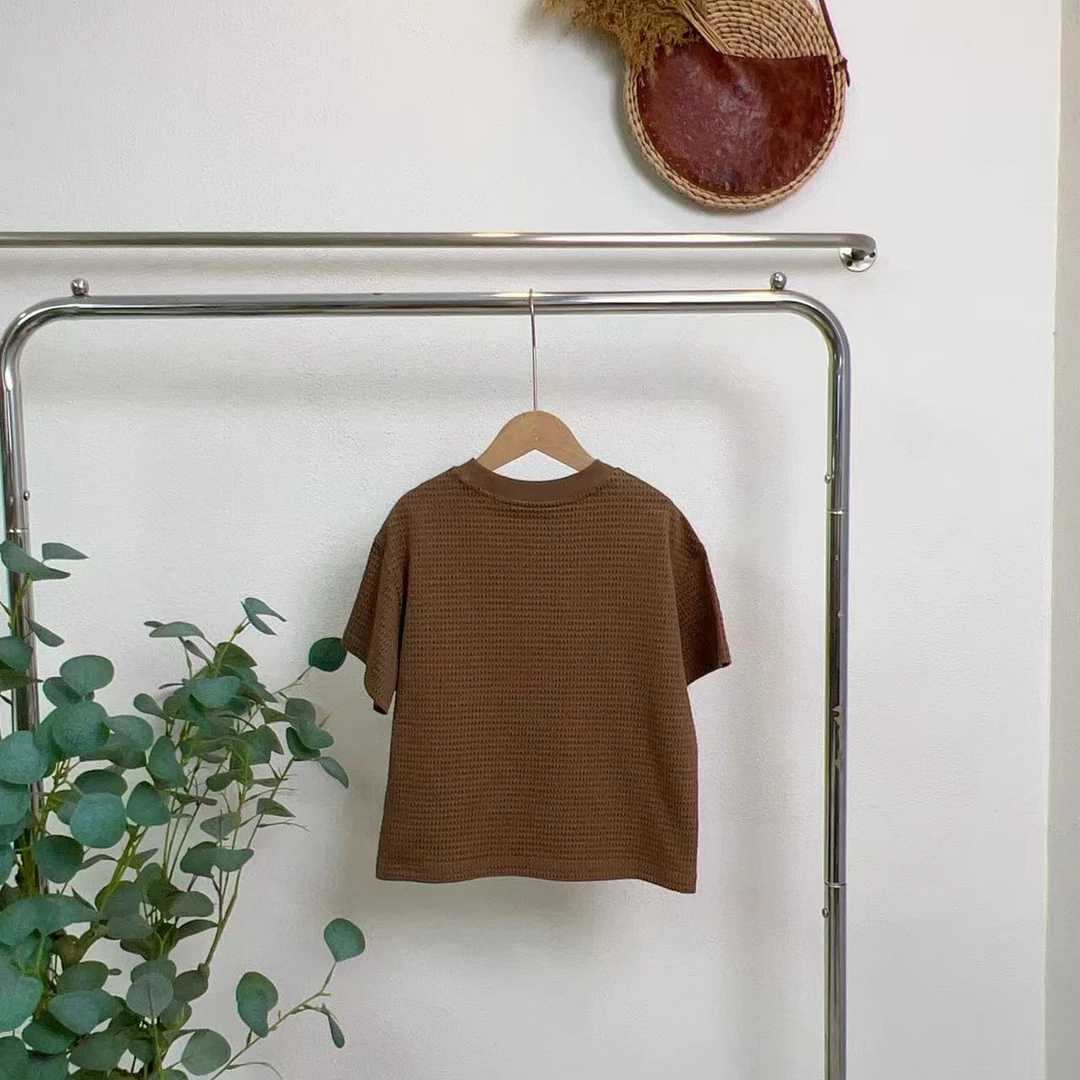 3671帕浅棕褐色短袖圆领T恤