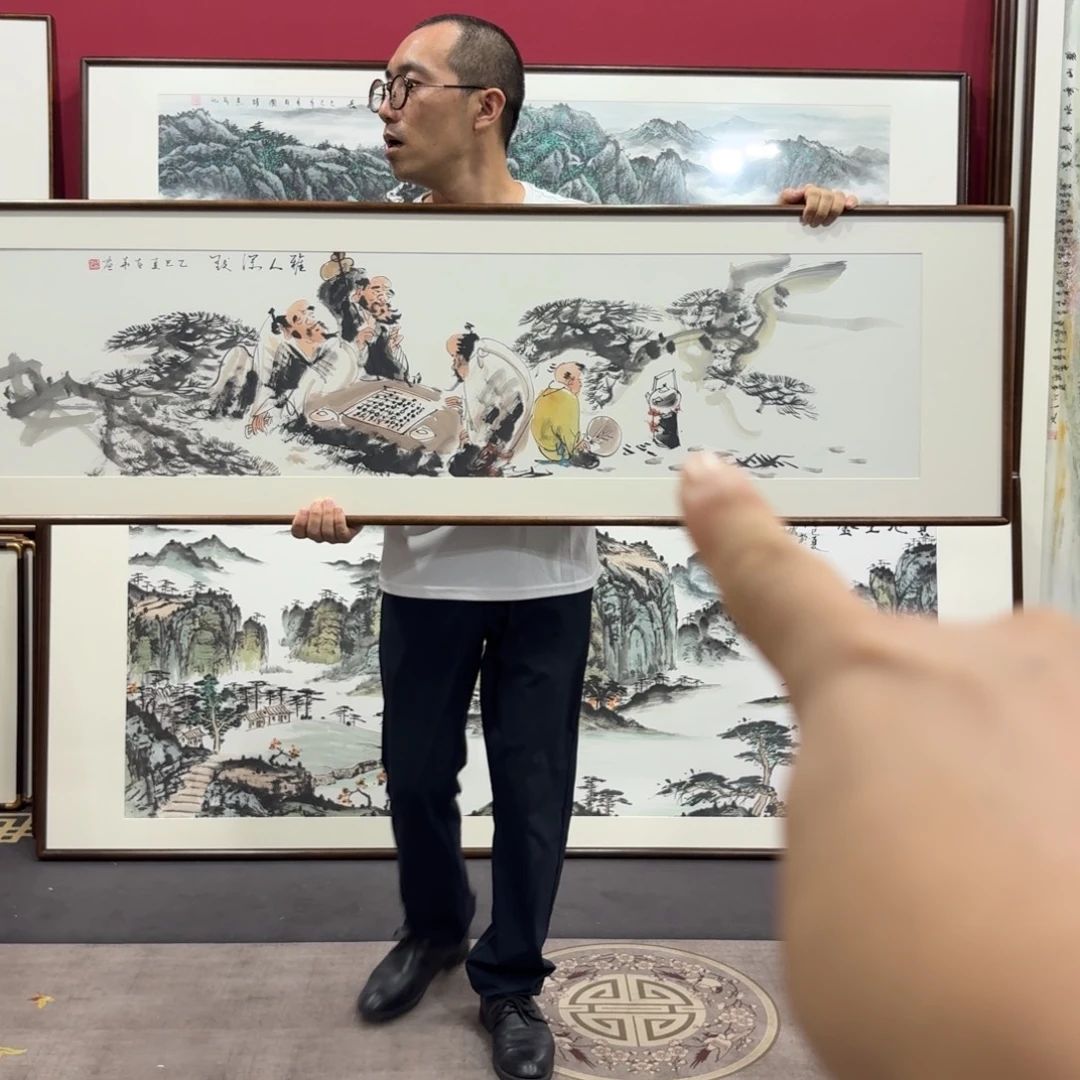 国画手绘作品带框160/45