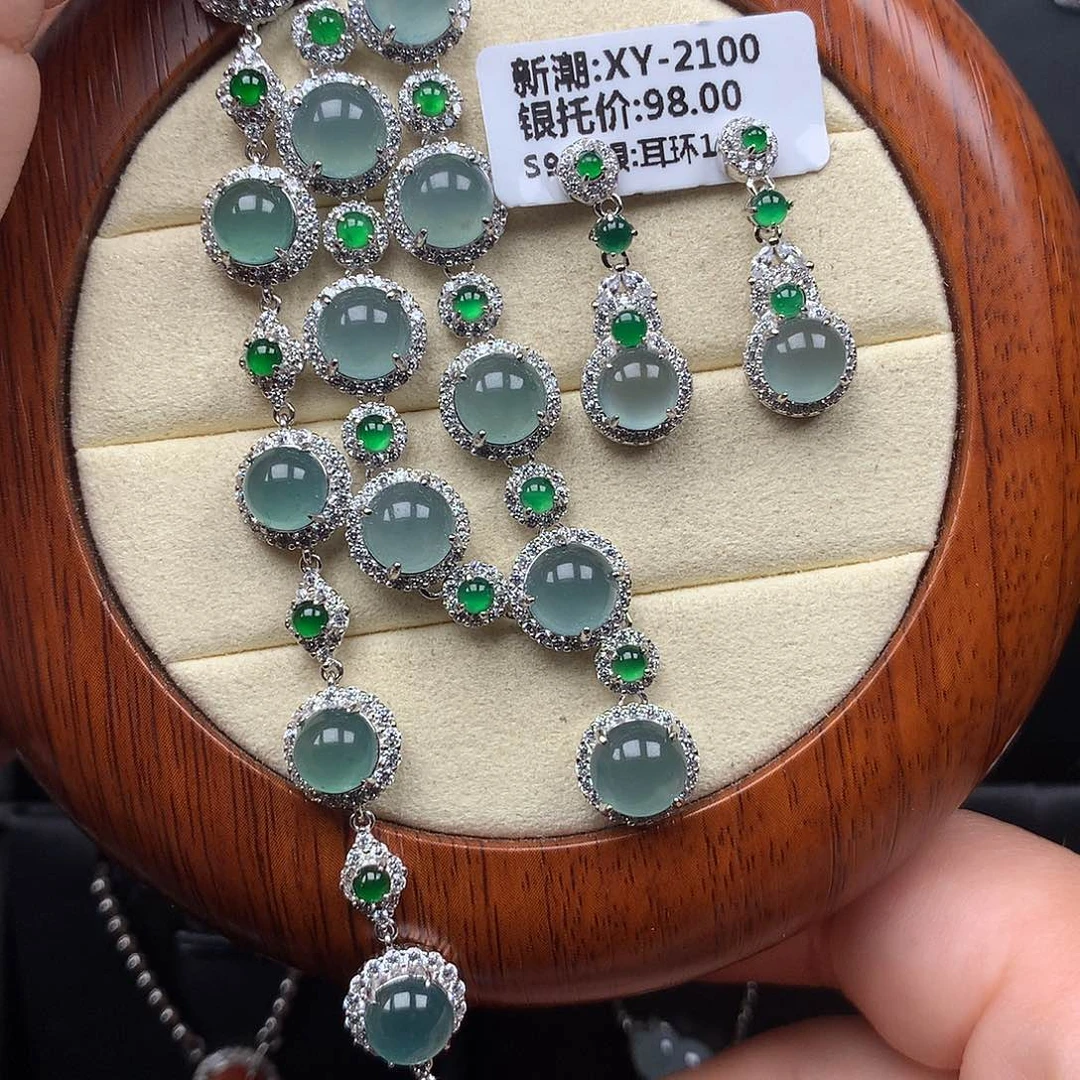 银S925镶嵌手链翡翠