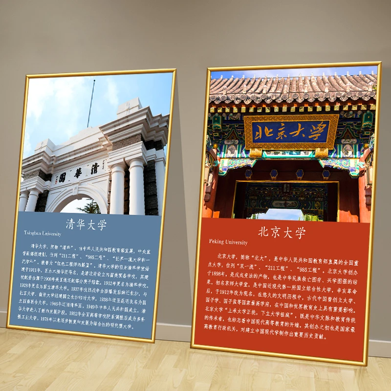 中国名校简介墙面装饰挂画教室著名大学励志海报楼梯走廊布置贴纸