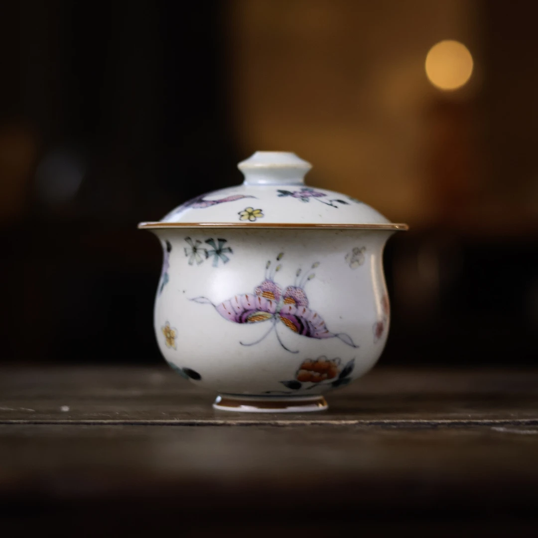 斋居 蝶恋花-霖溪山房-福袋盖碗-130ml（霖溪0088）