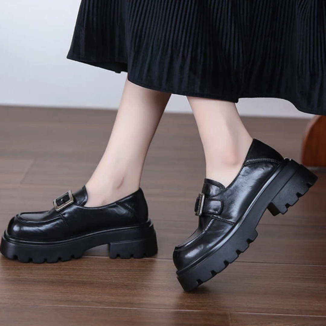 厚底圆头时尚休闲鞋