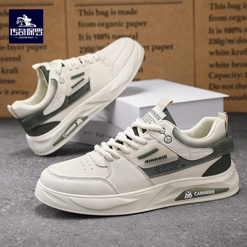 传奇保罗男鞋2025新年款春秋新款板鞋潮流百搭学生运动休闲小白鞋