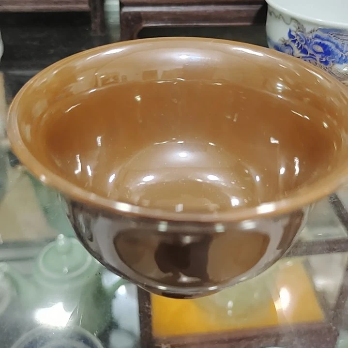 现代民窑口酱油压手单杯