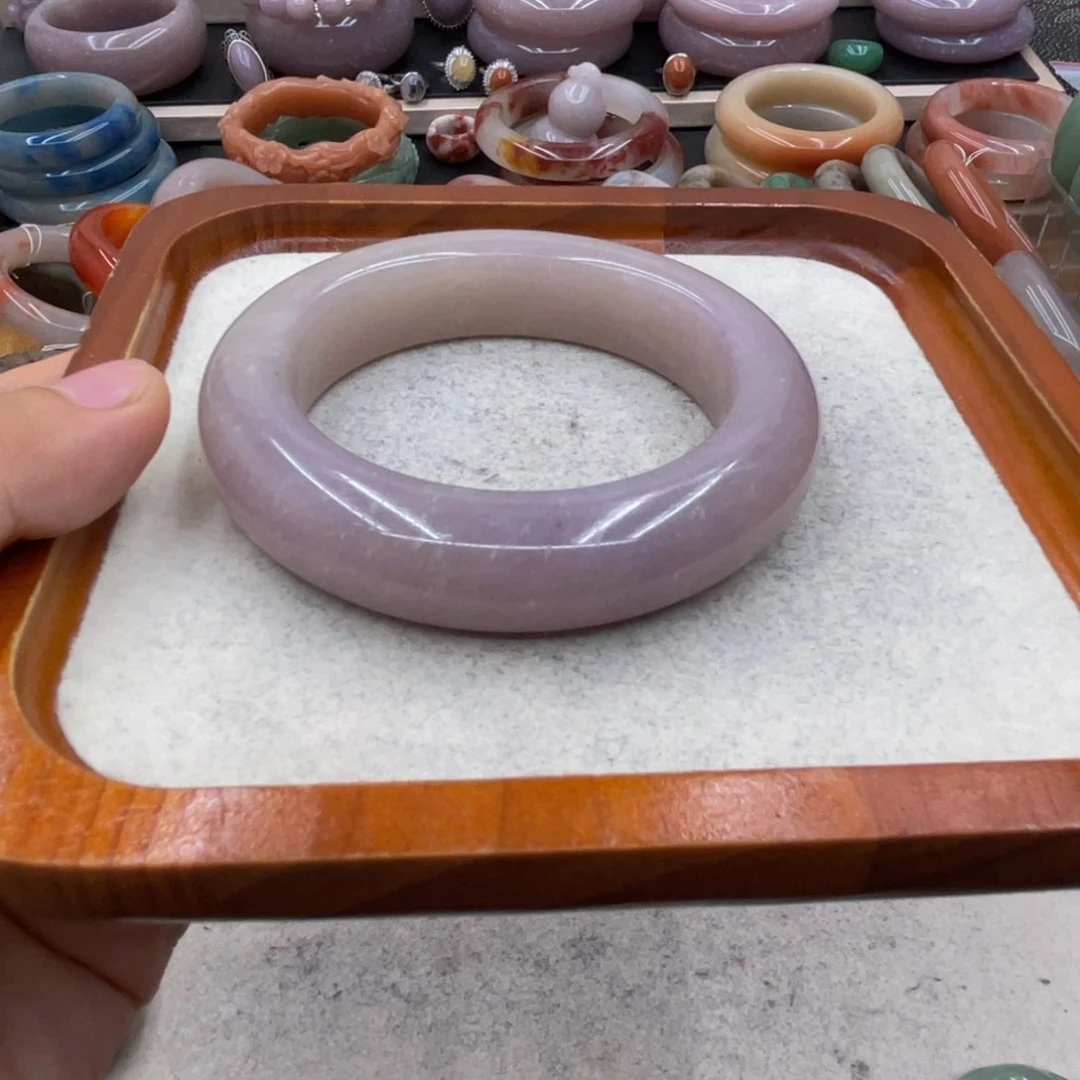 暖***冬石英质玉圈口56未镶嵌