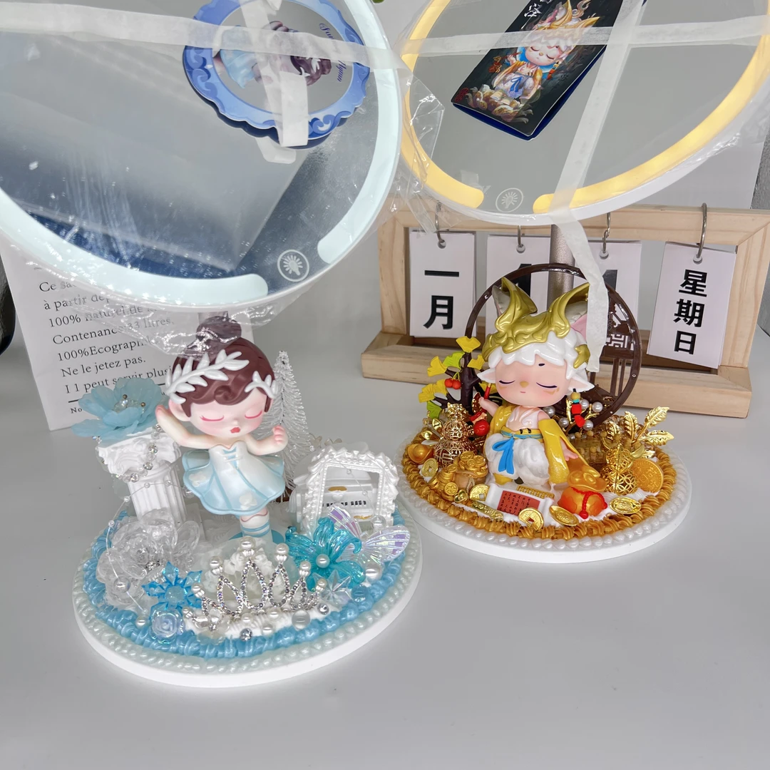 【化妆镜】原创手工DIY奶油胶type-c充电三色磁吸化妆镜