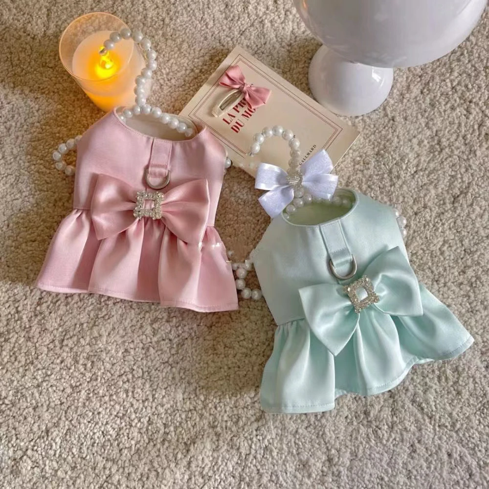 宠物衣服泰迪小狗狗裙子贵宾比熊小型幼犬猫咪公主裙可牵引