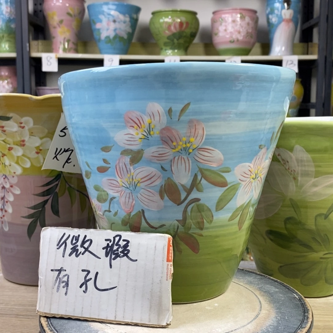 景德镇手工手绘陶瓷花盆