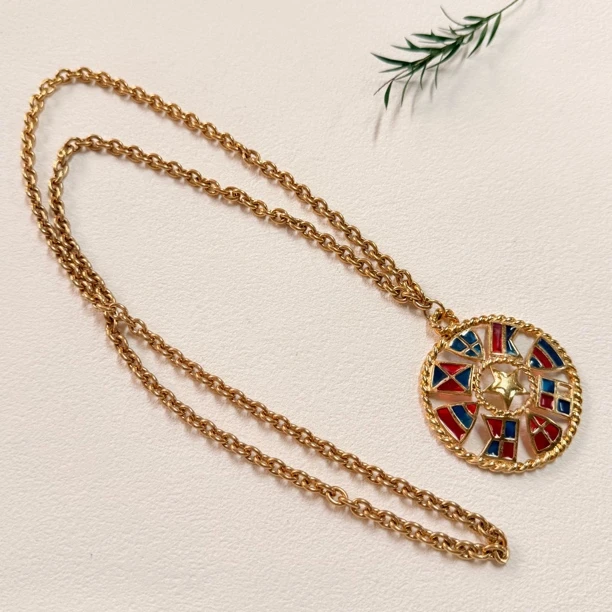 铜合金珐琅项链 【六六中古】孤品复古项链aw6686链长80