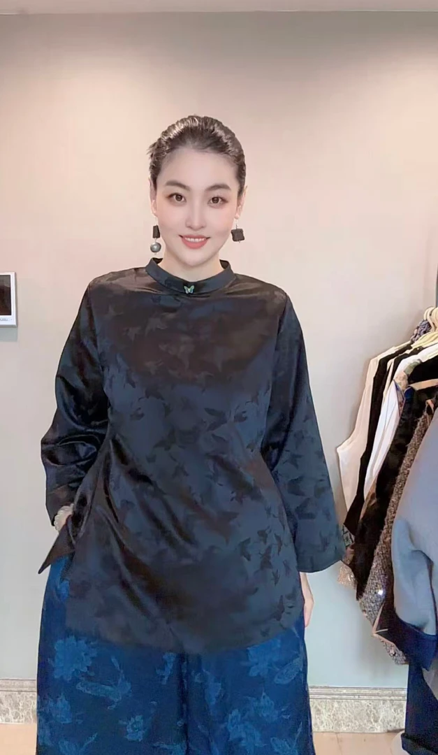3509｛偏爱•蝴蝶｝新中式立裁原创设计正肩老钱风收腰秋冬新款上衣