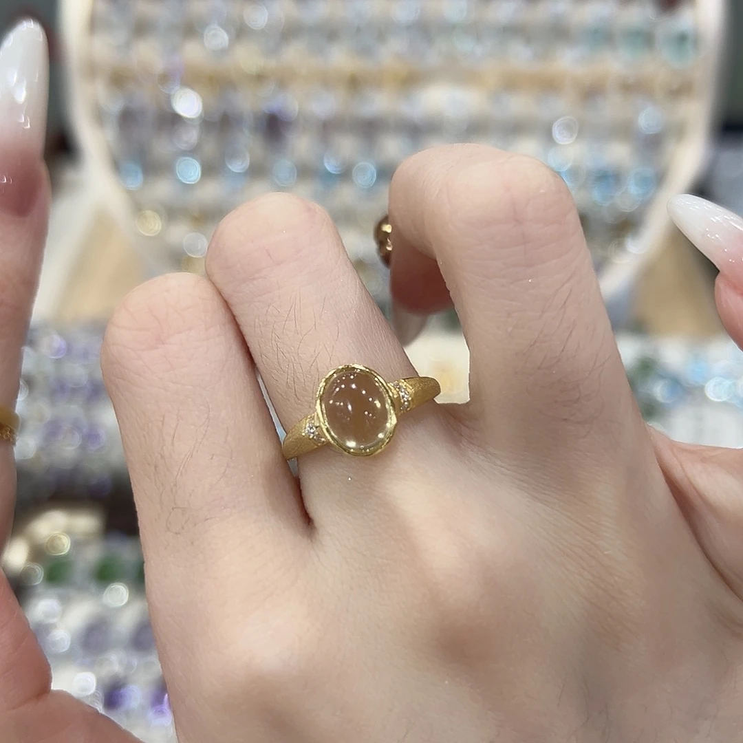 月****黄晶银S925镶嵌戒指