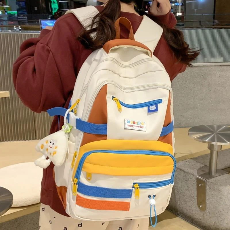 范哲萨新款书包女韩版森系小清新中学生双肩包甜美学院风小学生双