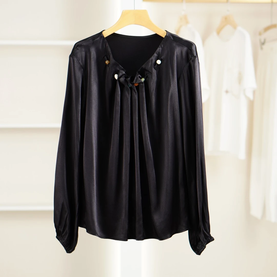 麦迪尚品【崔】50512318 春季时尚串珠老钱风气质上衣品牌撤柜女装