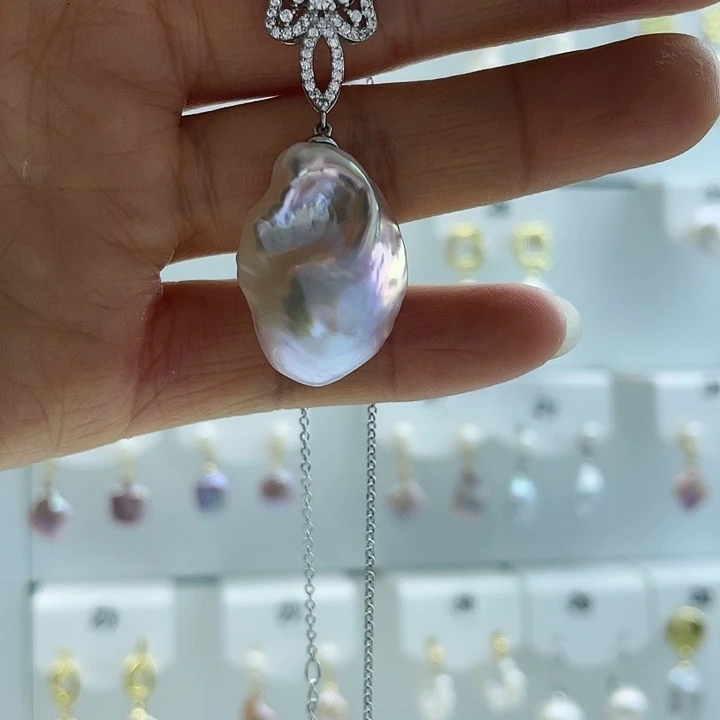 淡水珍珠颈饰银S925镶嵌