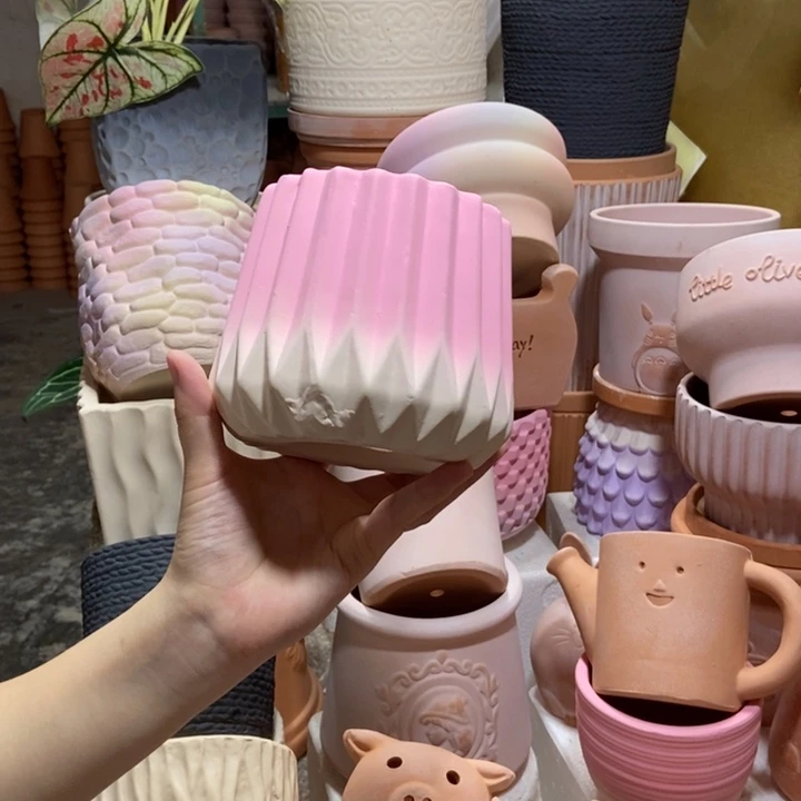 13×11粉色大肚钻 粗陶1个