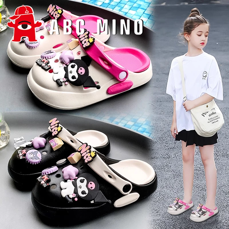 ABC MINO库洛米女童拖鞋夏季新款软底儿童洞洞鞋中大童可爱凉拖鞋