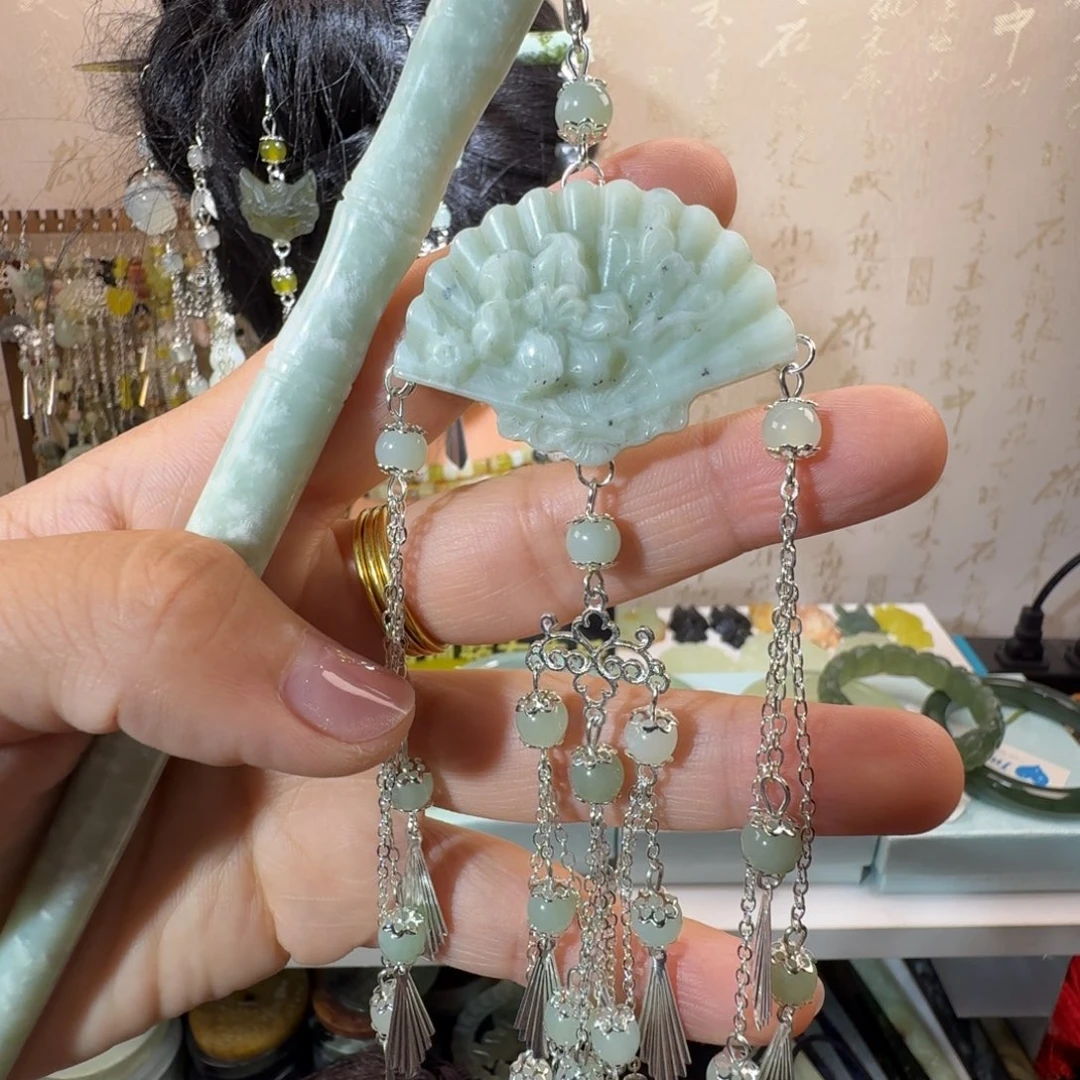 未镶嵌岫玉发簪福利款两个包邮