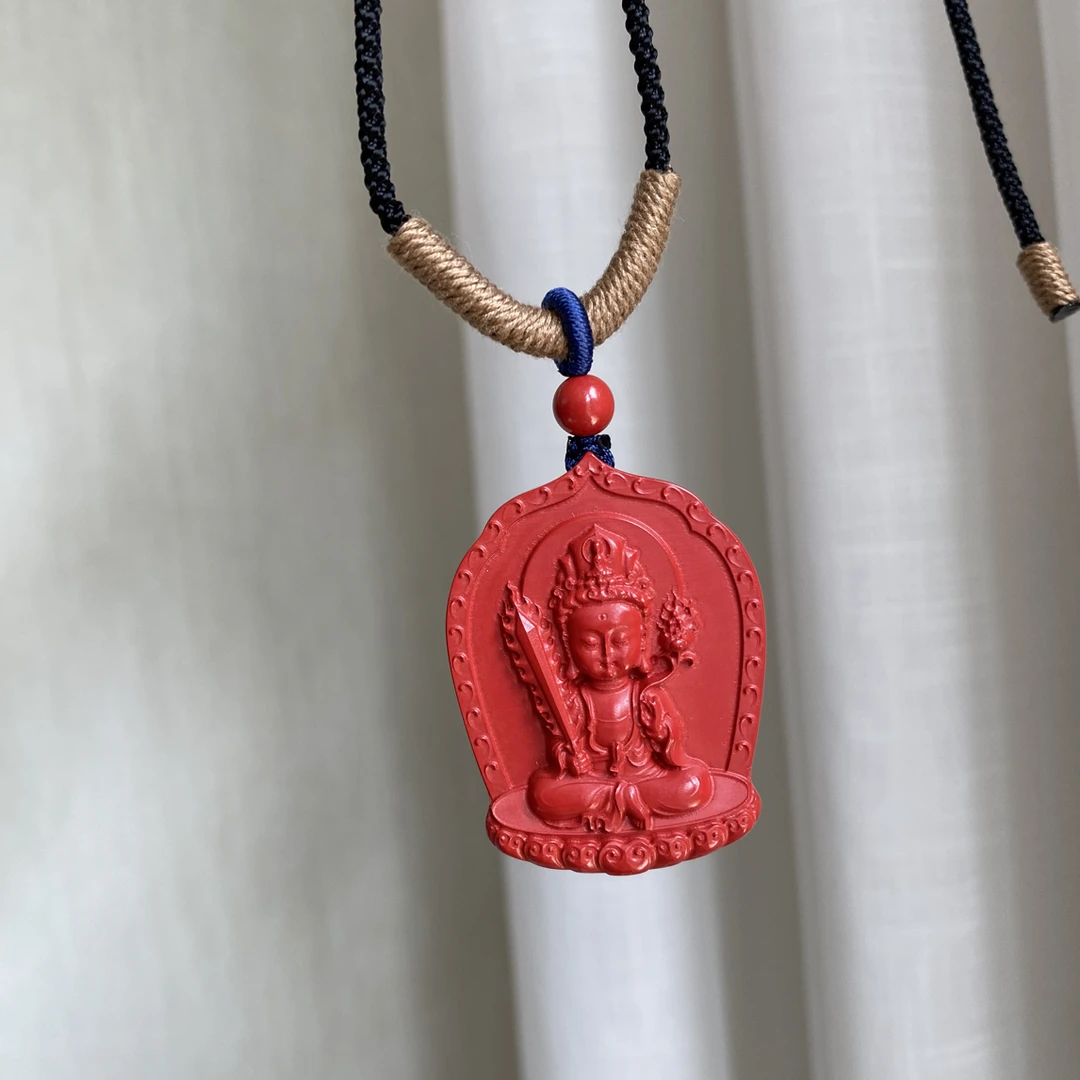 含辰砂工艺品保真高含量朱砂水飞红砂本命佛民族风吊坠项链毛衣链