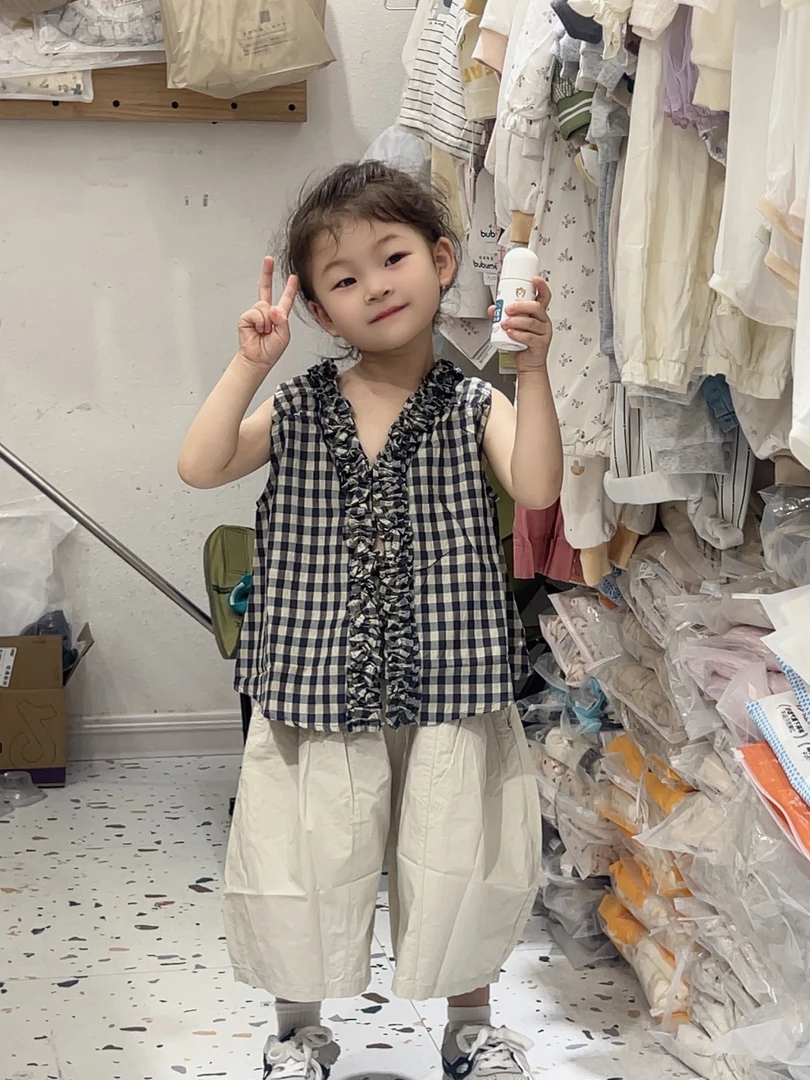 韩系ins风套装 格子套装