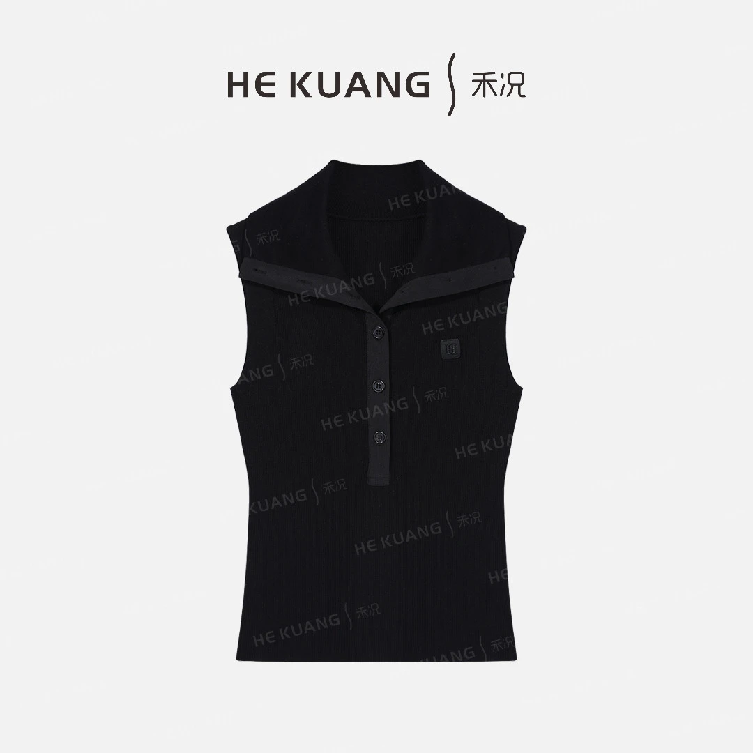 禾况HEKUANG【风隐澜徽】翻领纯色时尚百搭夏季上衣 X652 0330