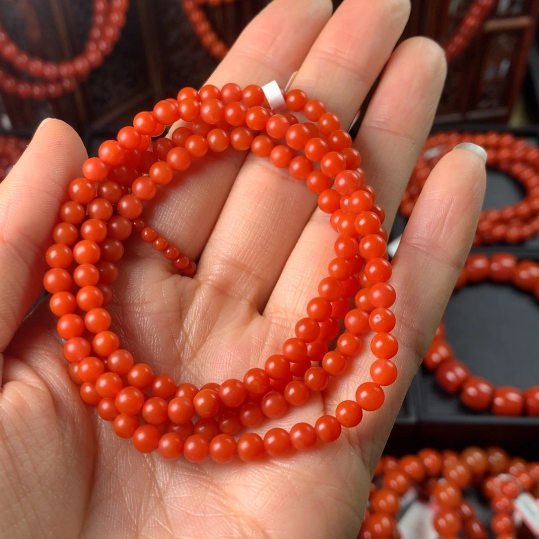 南红玛瑙手链未镶嵌5m佛珠糖