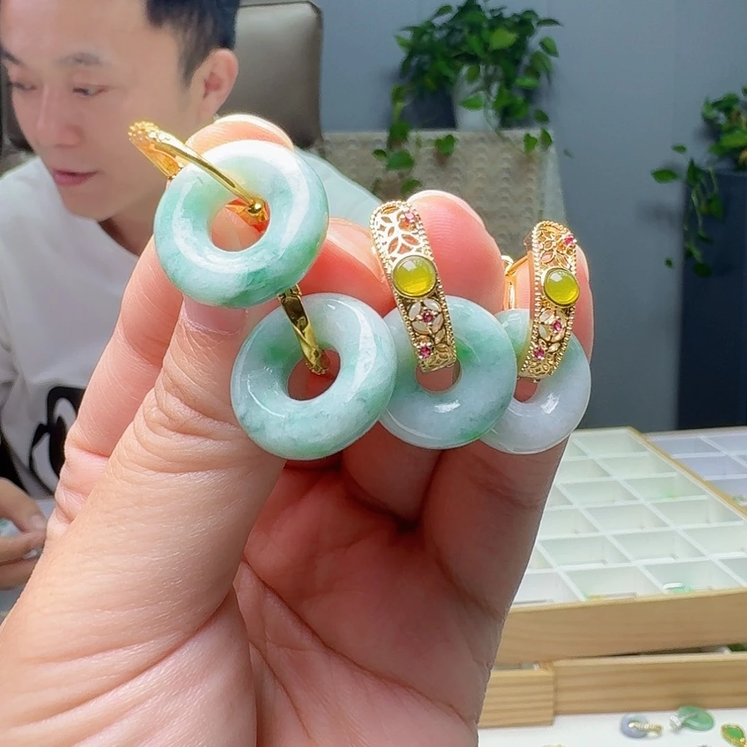 未镶嵌翡翠耳饰多样性发货其一