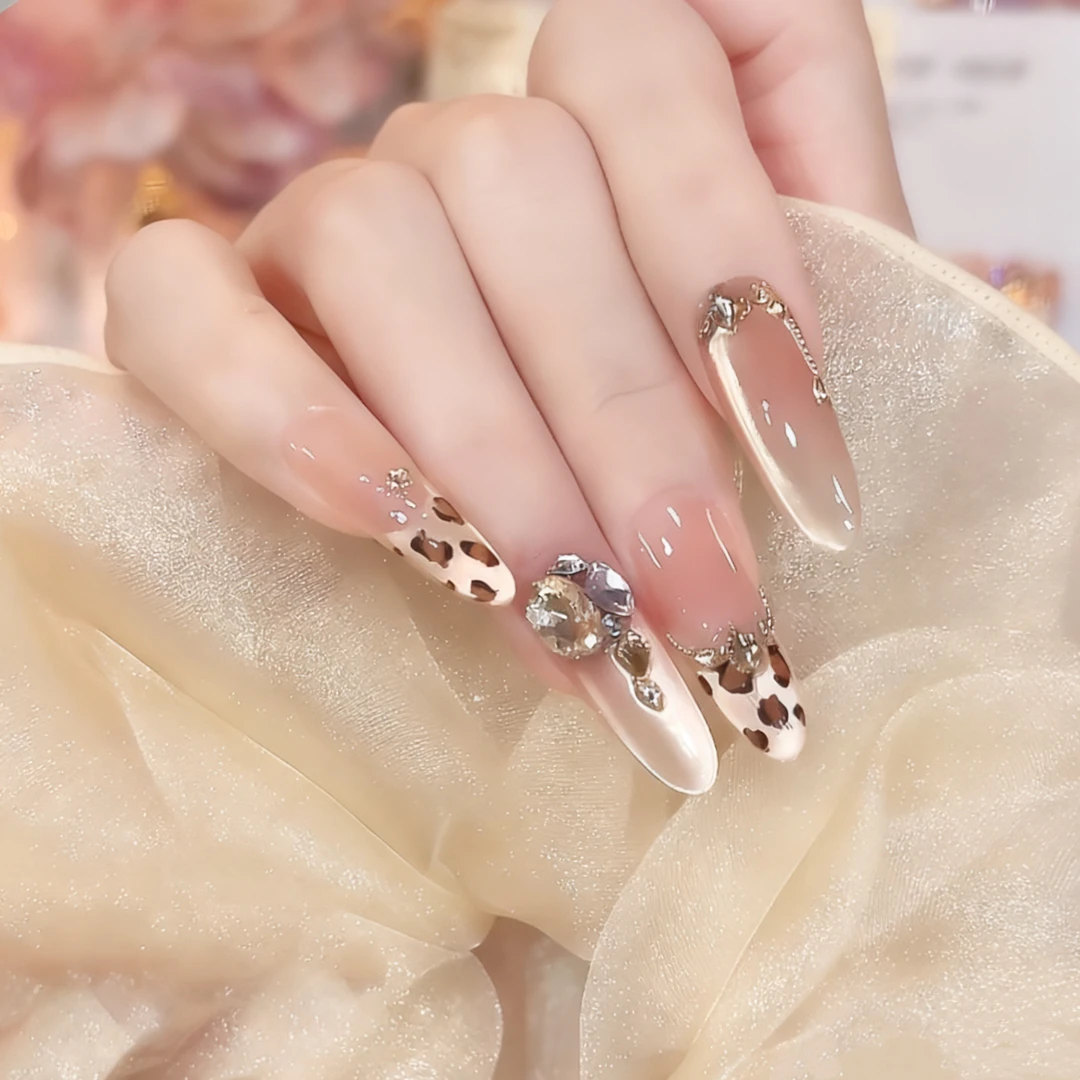 【豹纹KT猫】时尚豹纹纯欲高级感成品美甲穿戴式手工穿戴甲