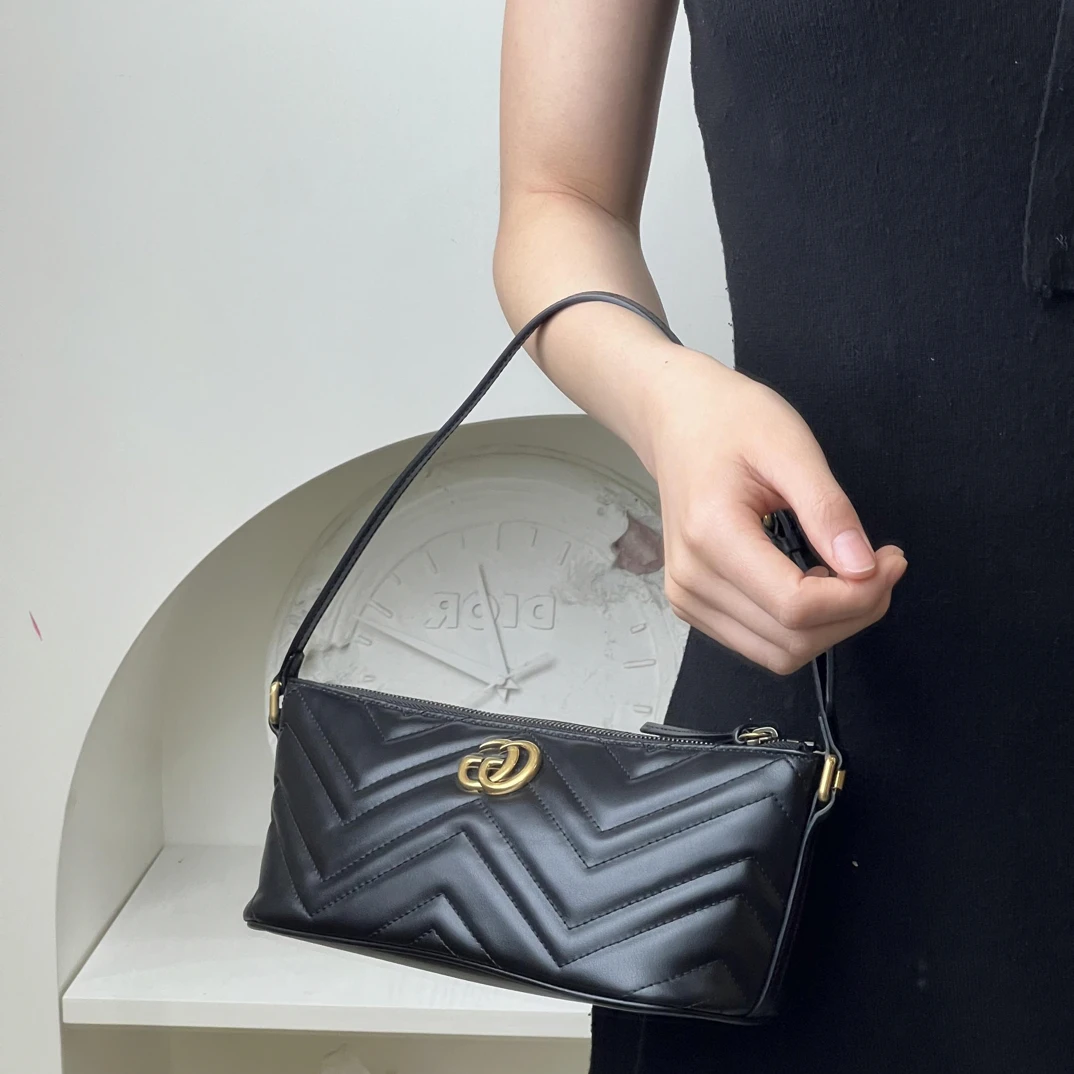99新 GUCCI/古驰 Gucci marmont腋下黑金 /99新/优选